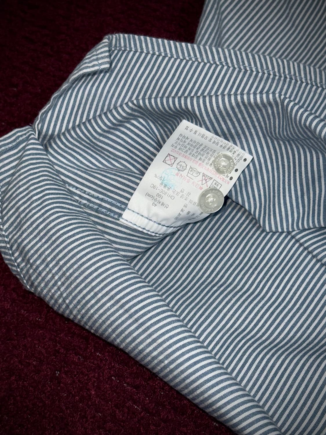 라코스테 슬림핏 스트라이프 셔츠 US M 상품이미지5