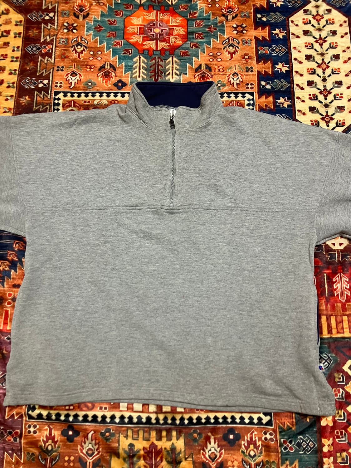 90S Russell Athletic 그레이 하프집업 XL USA 상품이미지3