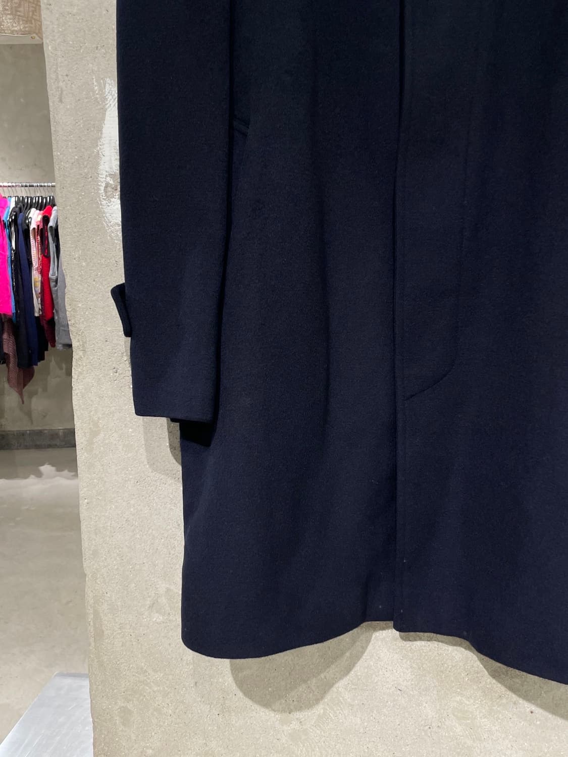 이브 생로랑 뿌르 옴므 다크 네이비 클래식 히든 버튼 울 숏 코트 상품이미지4