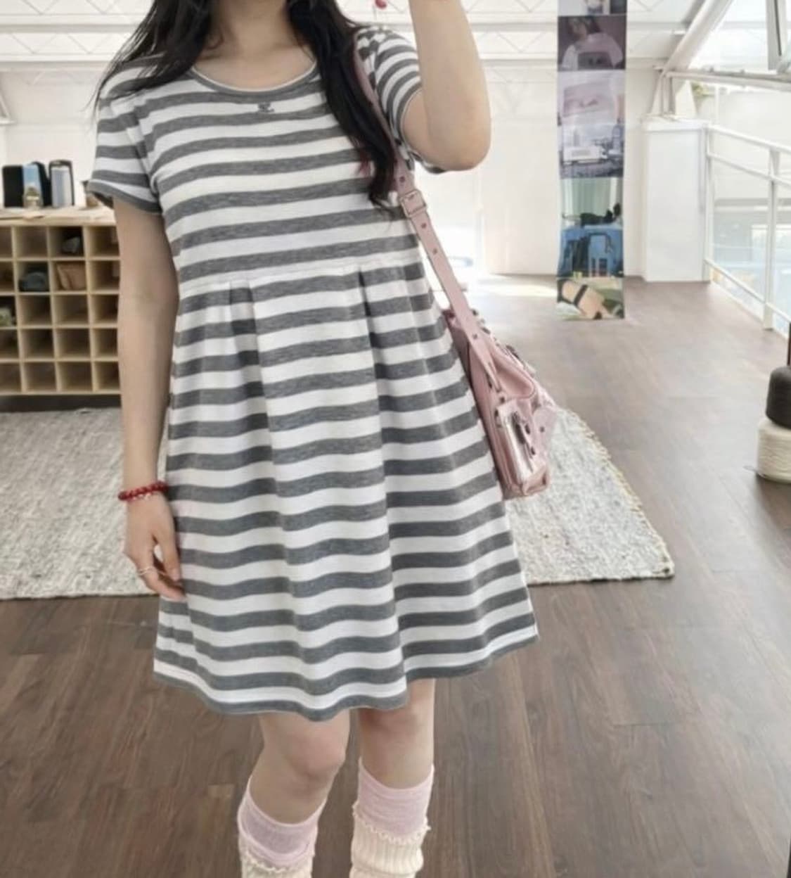 빈티지 꾸레쥬 스트라이프 원피스 상품이미지1