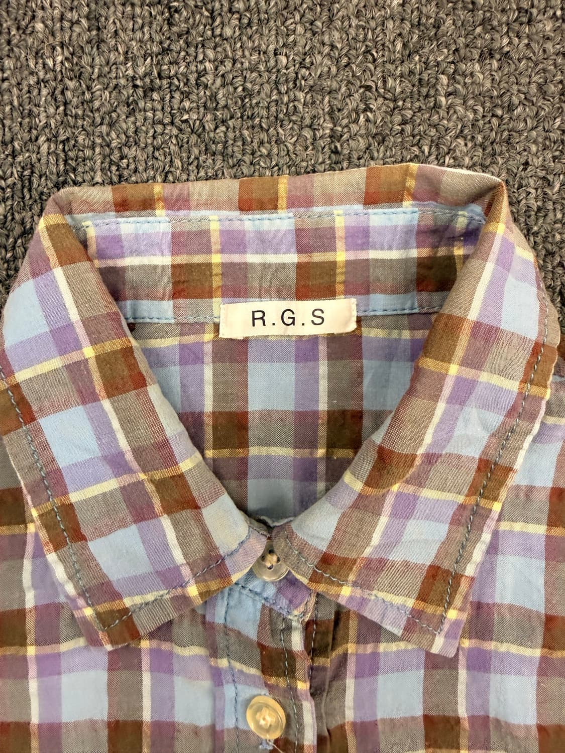 OS)R.G.S 체크 패턴 반팔 셔츠 상품이미지3