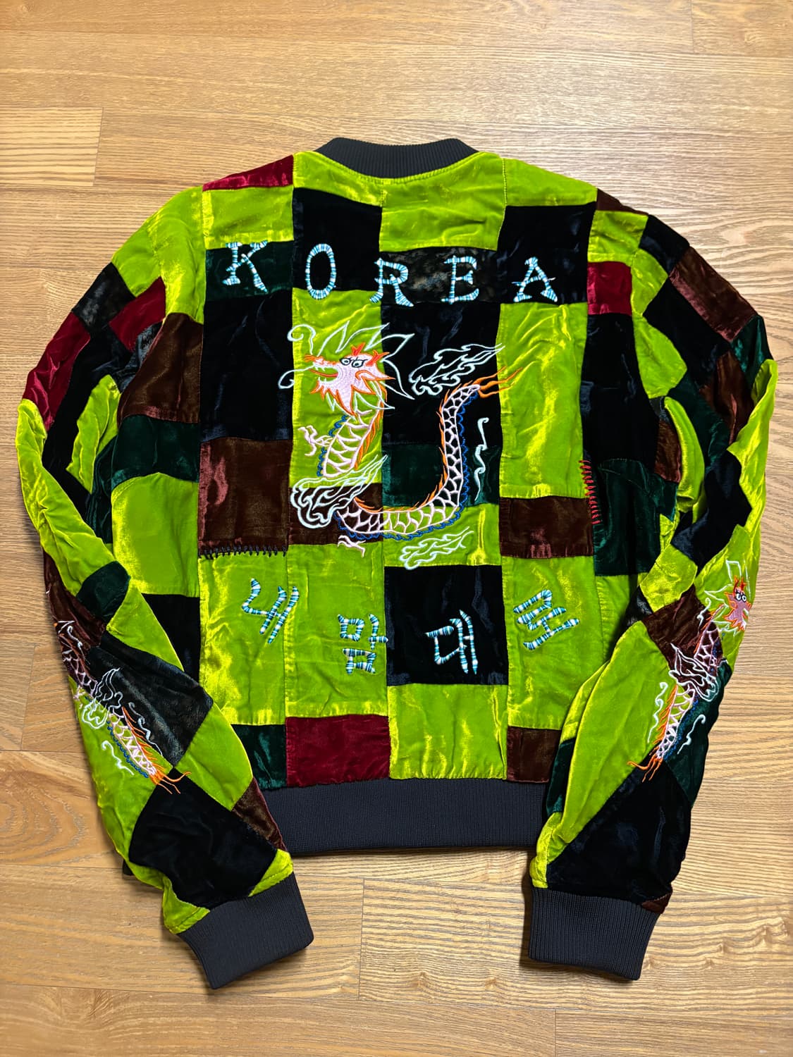 99%IS- 바조우 블록 벨벳 드래곤 자켓 S 상품이미지1