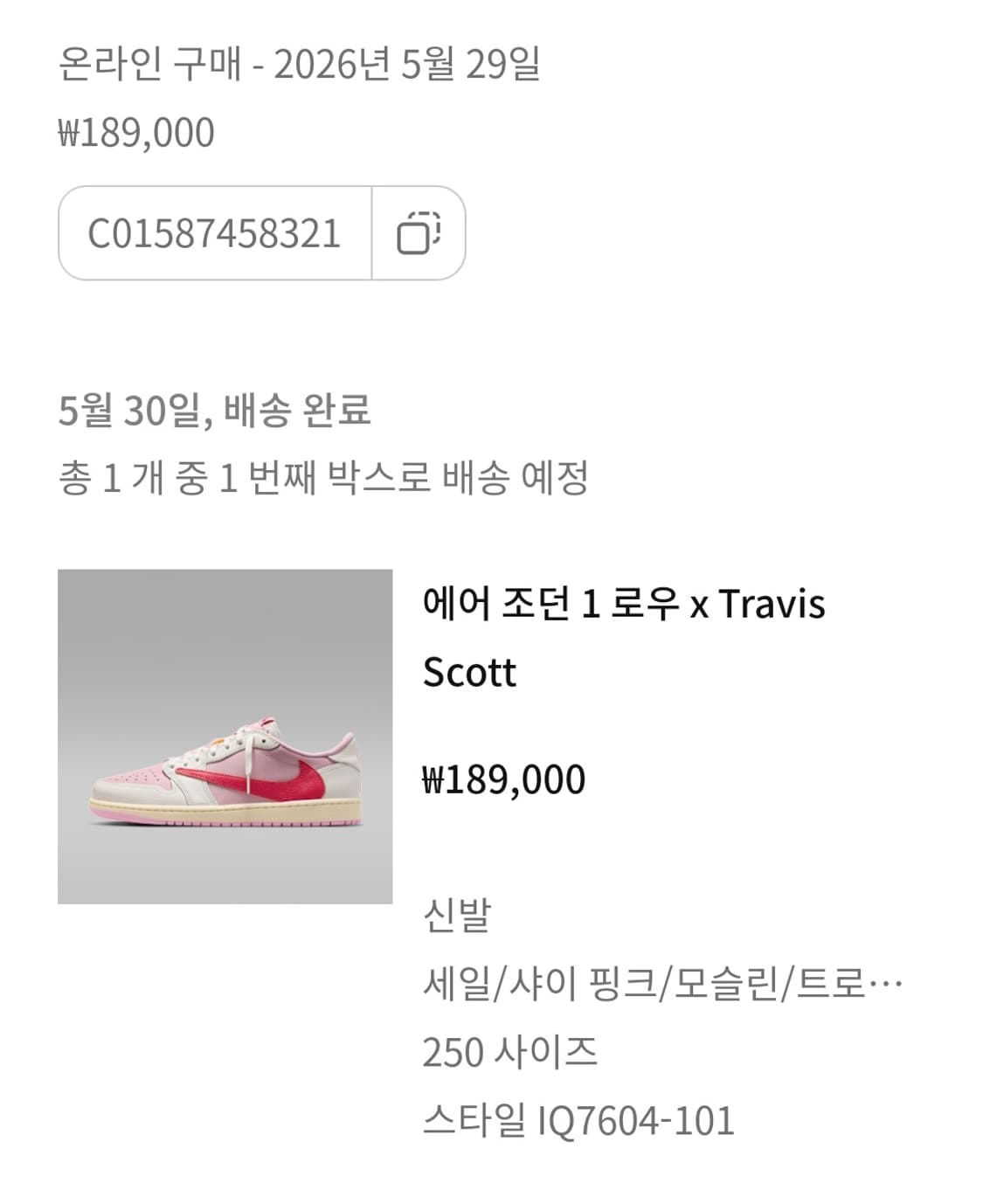 (250)스캇 조던 트로피칼 핑크 새상품 상품이미지1