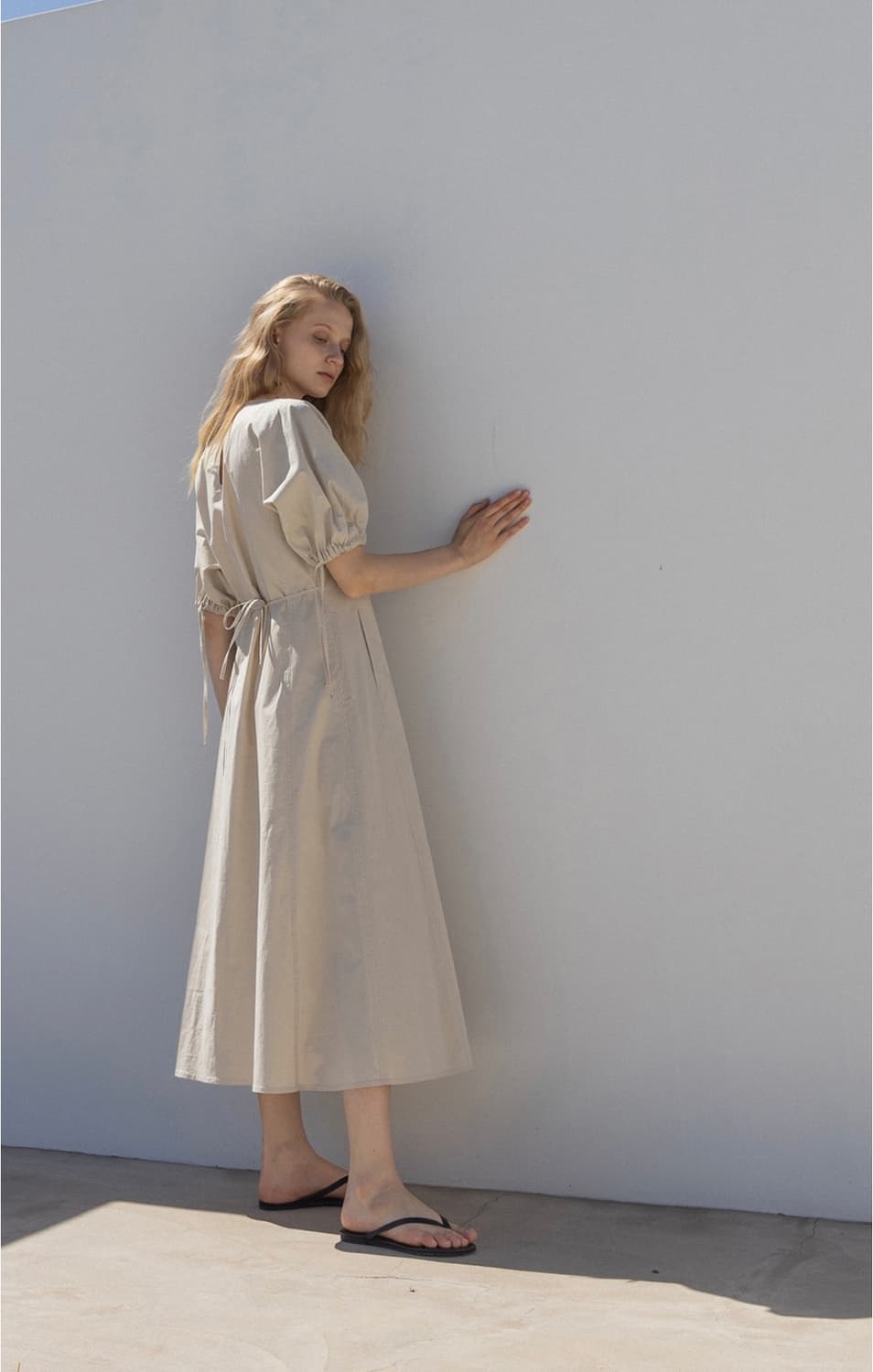 리파인드902 벌룬 슬리브 롱 원피스 상품이미지3