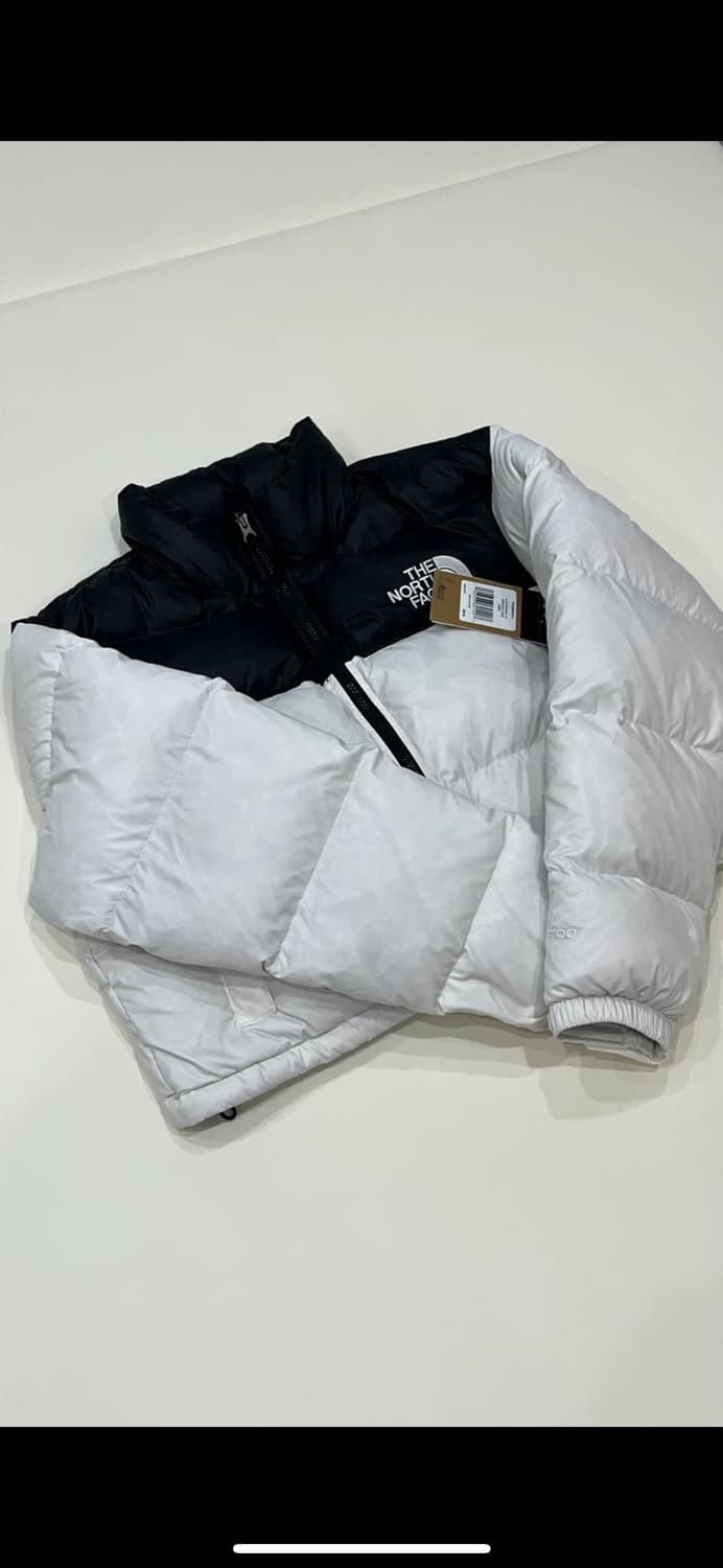 노스페이스 눕시 숏패딩 화이트/블랙 L 사이즈 상품이미지1