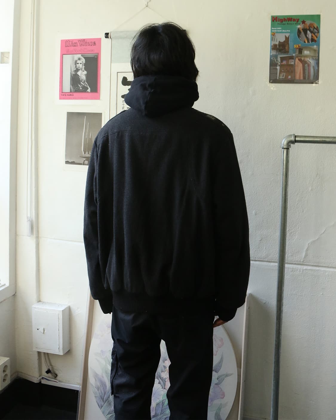 쿠지 울 다크그레이 봄버 자켓  상품이미지3