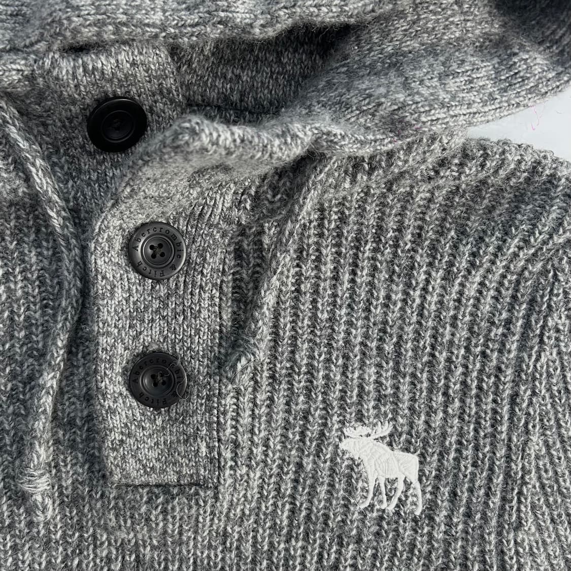 Abercrombie 아베크롬비 그레이 &fitch 니트후드 상품이미지5