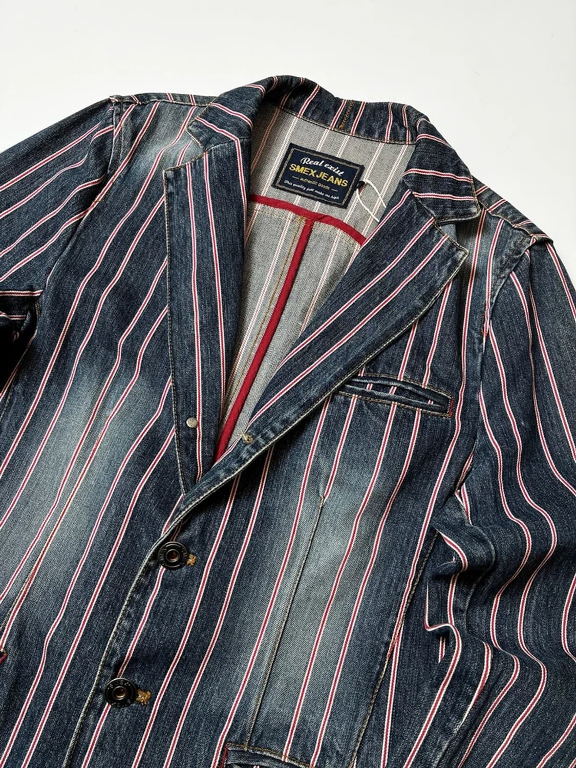 Selected 00's 데님 인디고 스트라이프 자켓 PN9507 상품이미지2