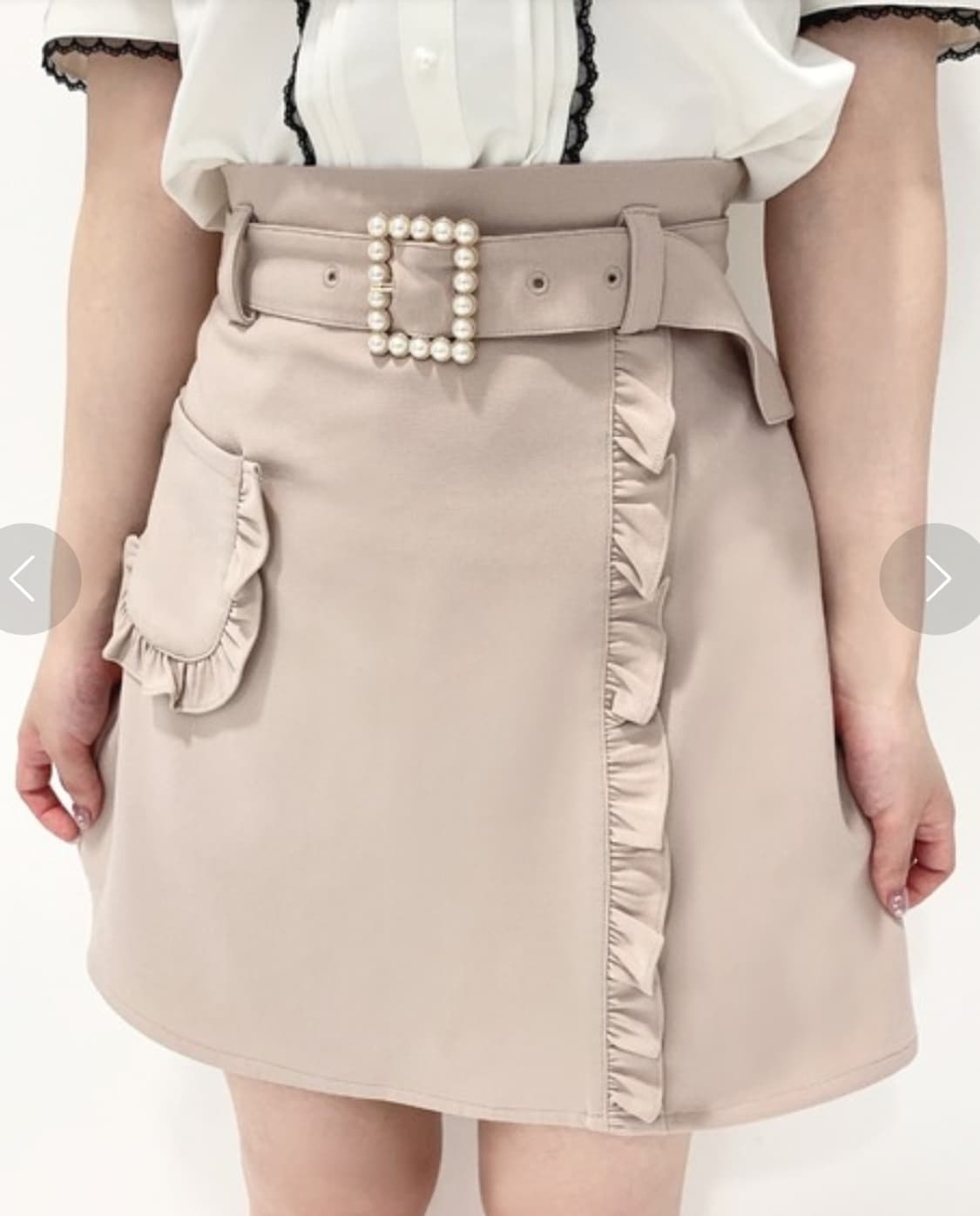 급처상태최상!허니시나몬 러플 진주벨트 핑크 공주 스커트 치마 리즈리사st 상품이미지3