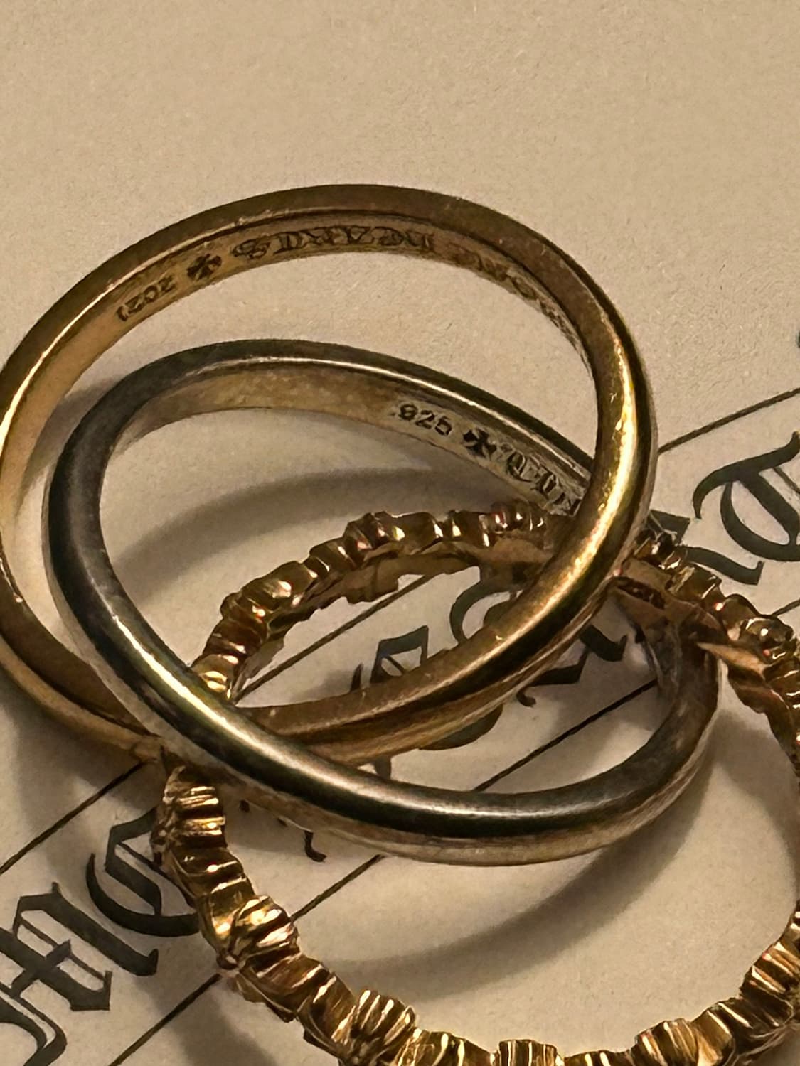 크롬하츠 22k 골드 타이니 트리플 밴드 링 상품이미지8