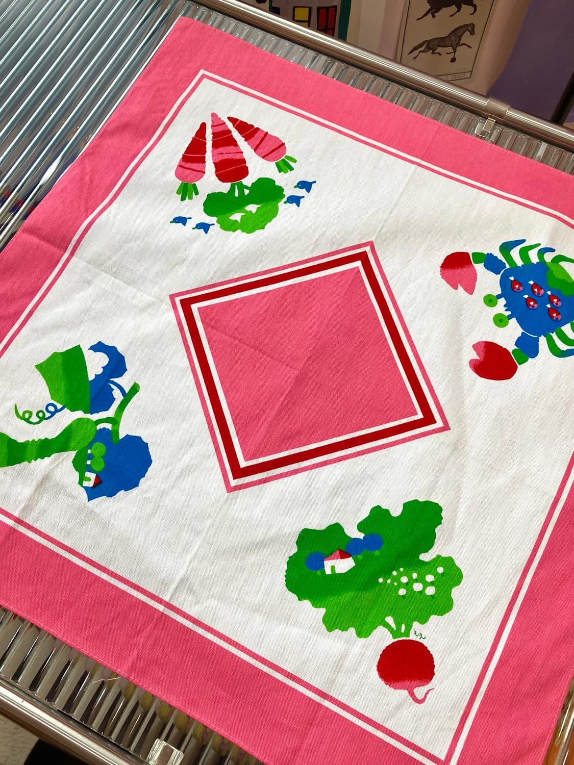 빈티지 핑크 그래픽 손수건 상품이미지2