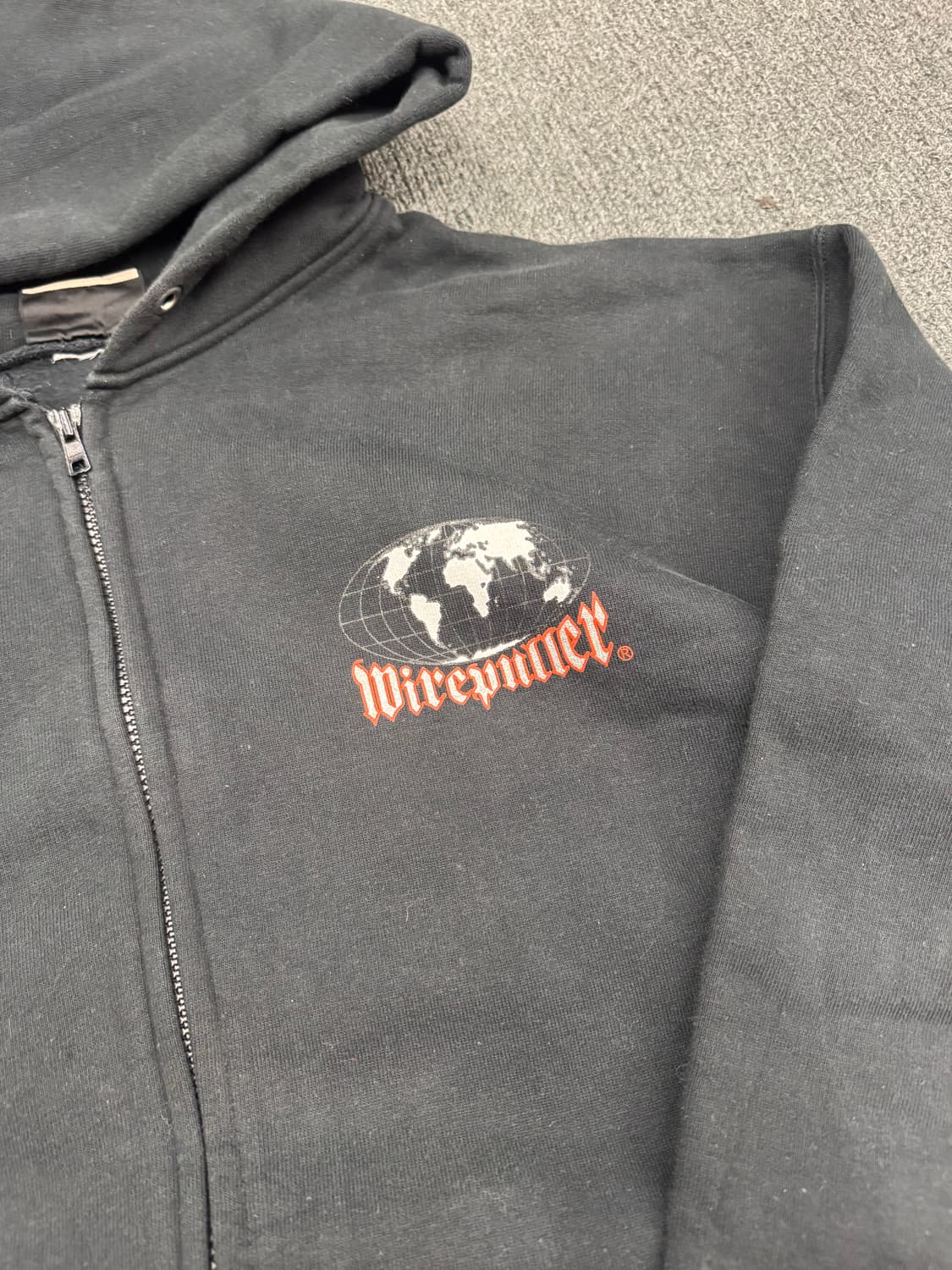 Vintage 레터링 프린팅 후드집업 상품이미지2