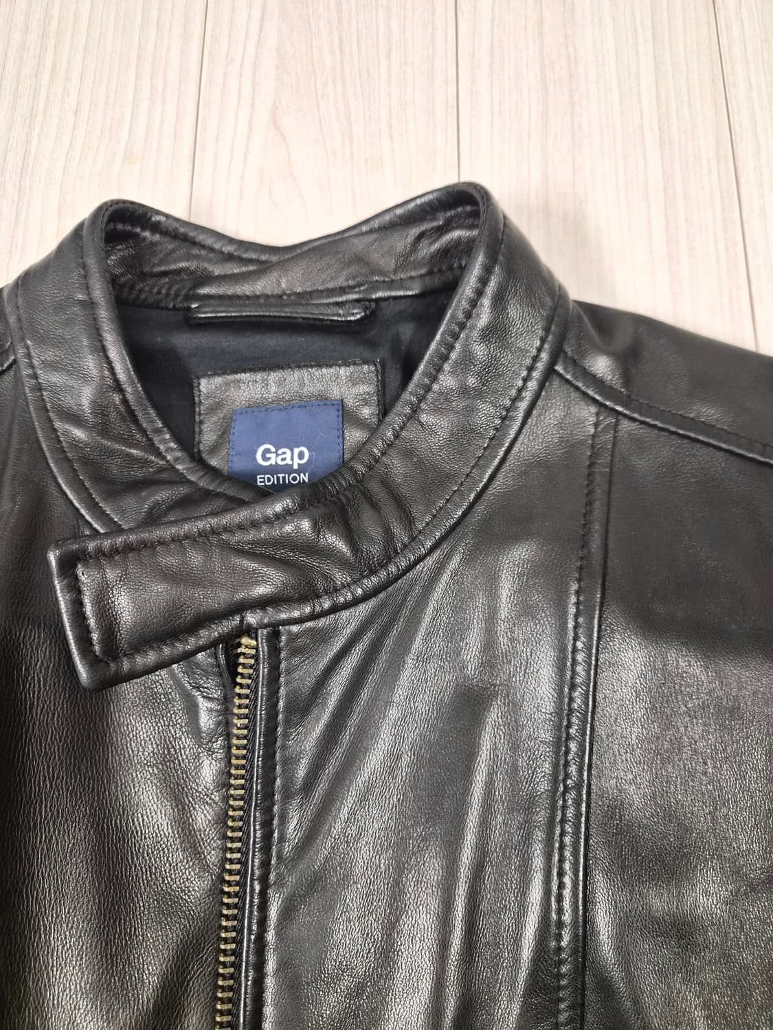 [GAP] 갭 정품 100% 천연 가죽 블루종 재킷 (M사이즈) 상품이미지3