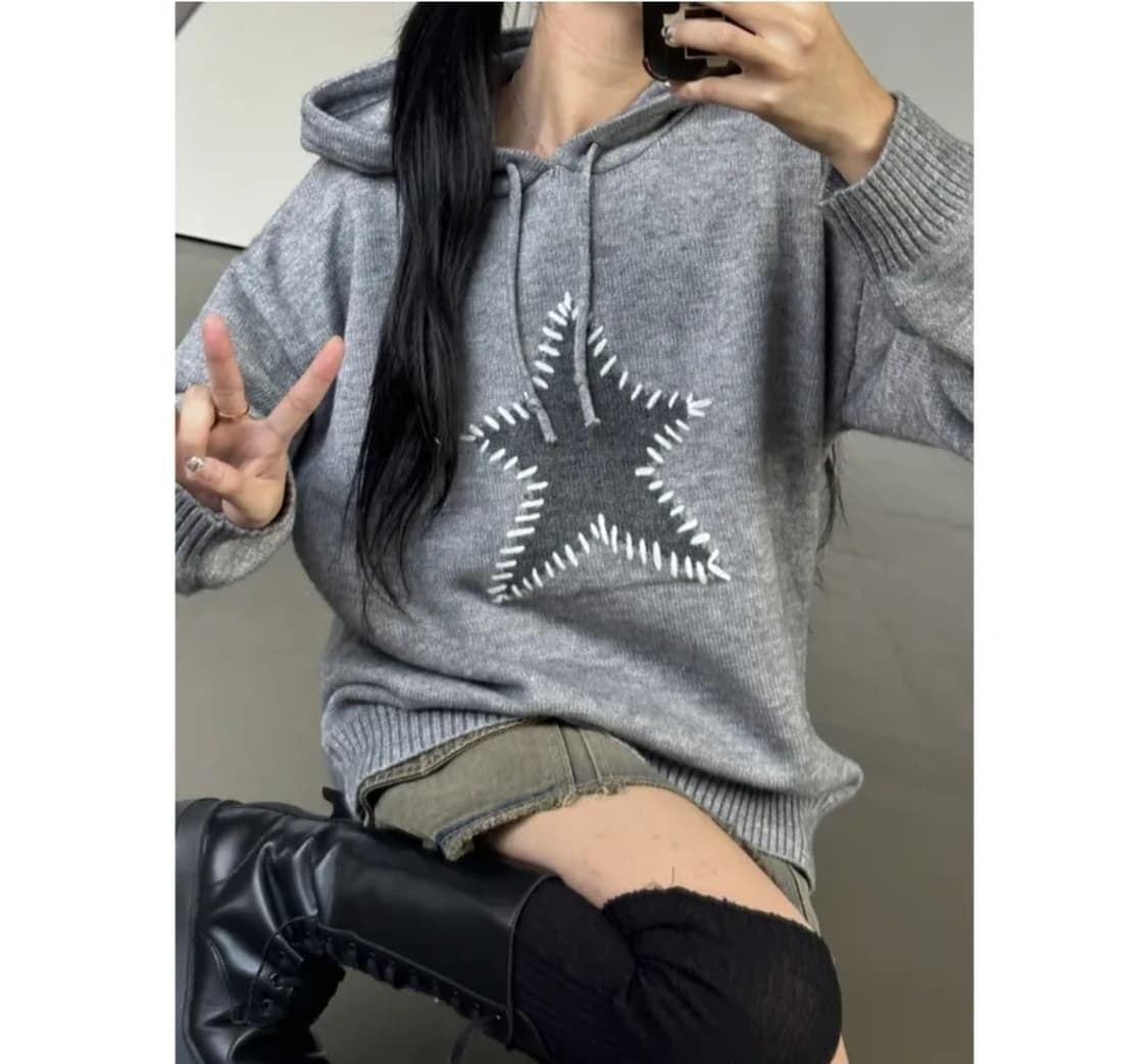 키미스 빈티지 스타 스티치 니트 후드 3,900원 상품이미지1