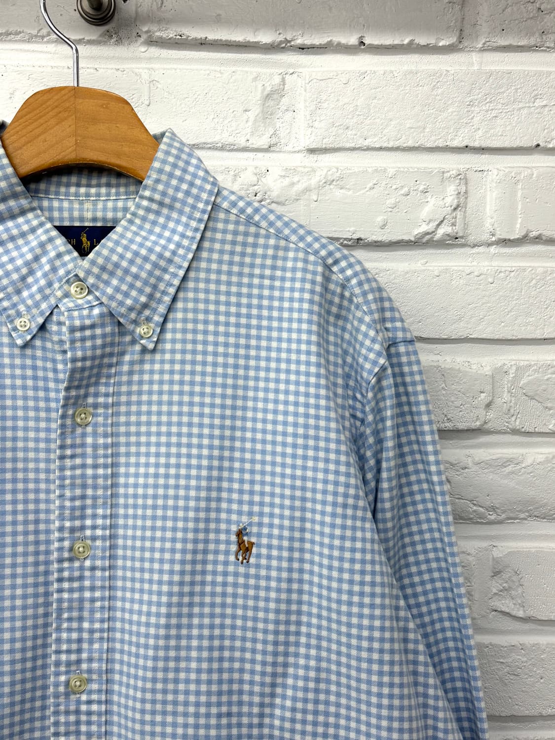 폴로 블루 체크 클래식핏 셔츠 상품이미지4