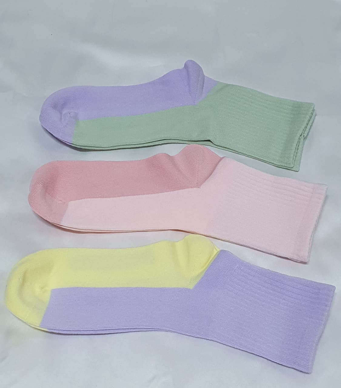 3컬레 가격~ 파스텔톤 아이스크림톤 투톤 양말  상품이미지1
