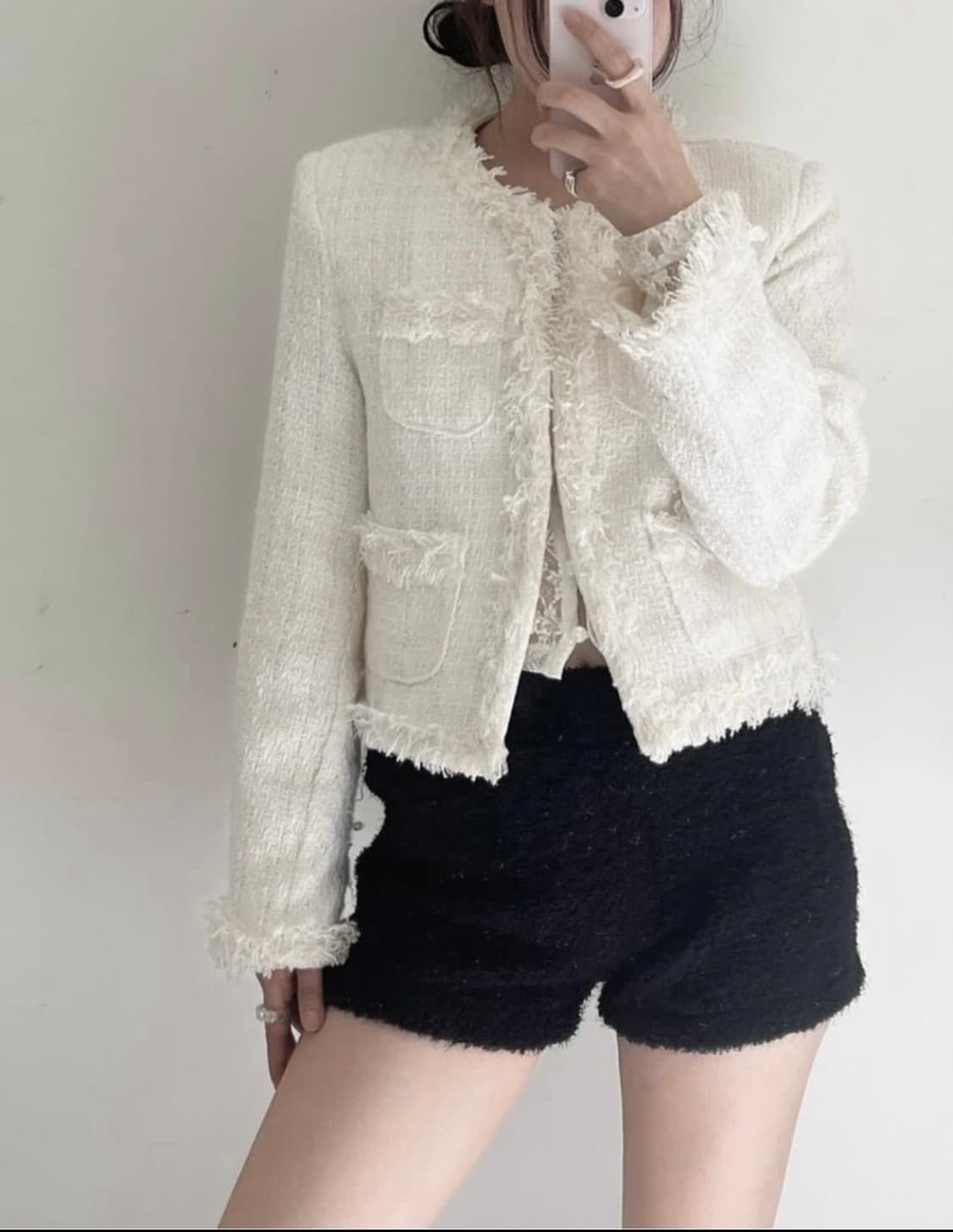 투밍 이네기 오도어 블랙 트위드 자켓 상품이미지2