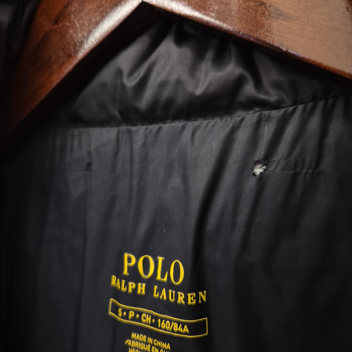 폴로 랄프로렌 다운 레더패치 후디드 롱패딩 S 상품이미지4