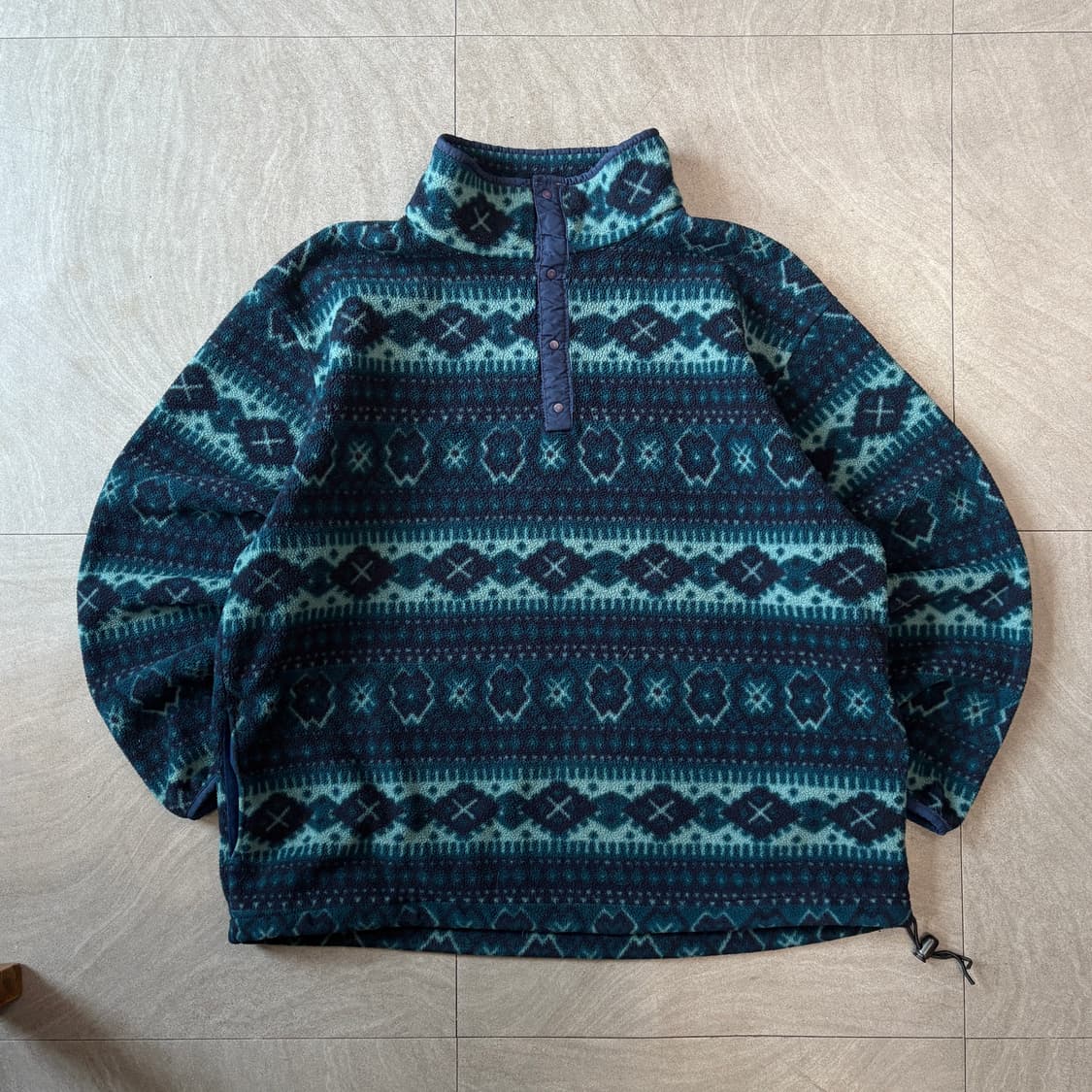 90년대 미국 생산 엘엘빈 아즈텍 플리스 신칠라 자켓 상품이미지1