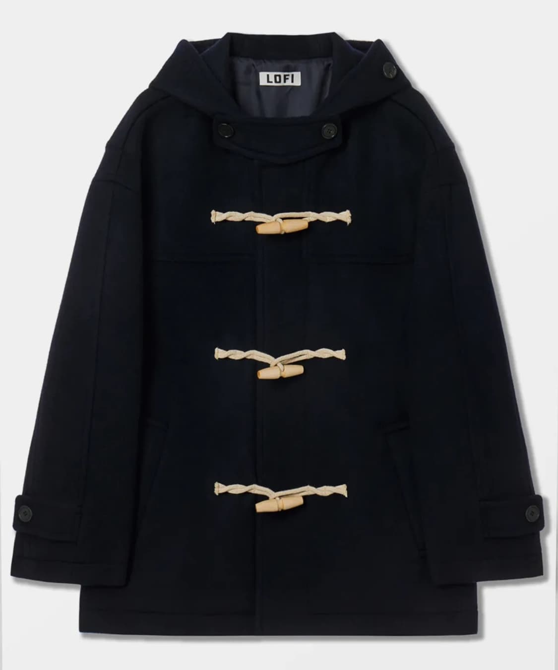 로파이 오버핏 숏 더플코트 네이비 상품이미지3