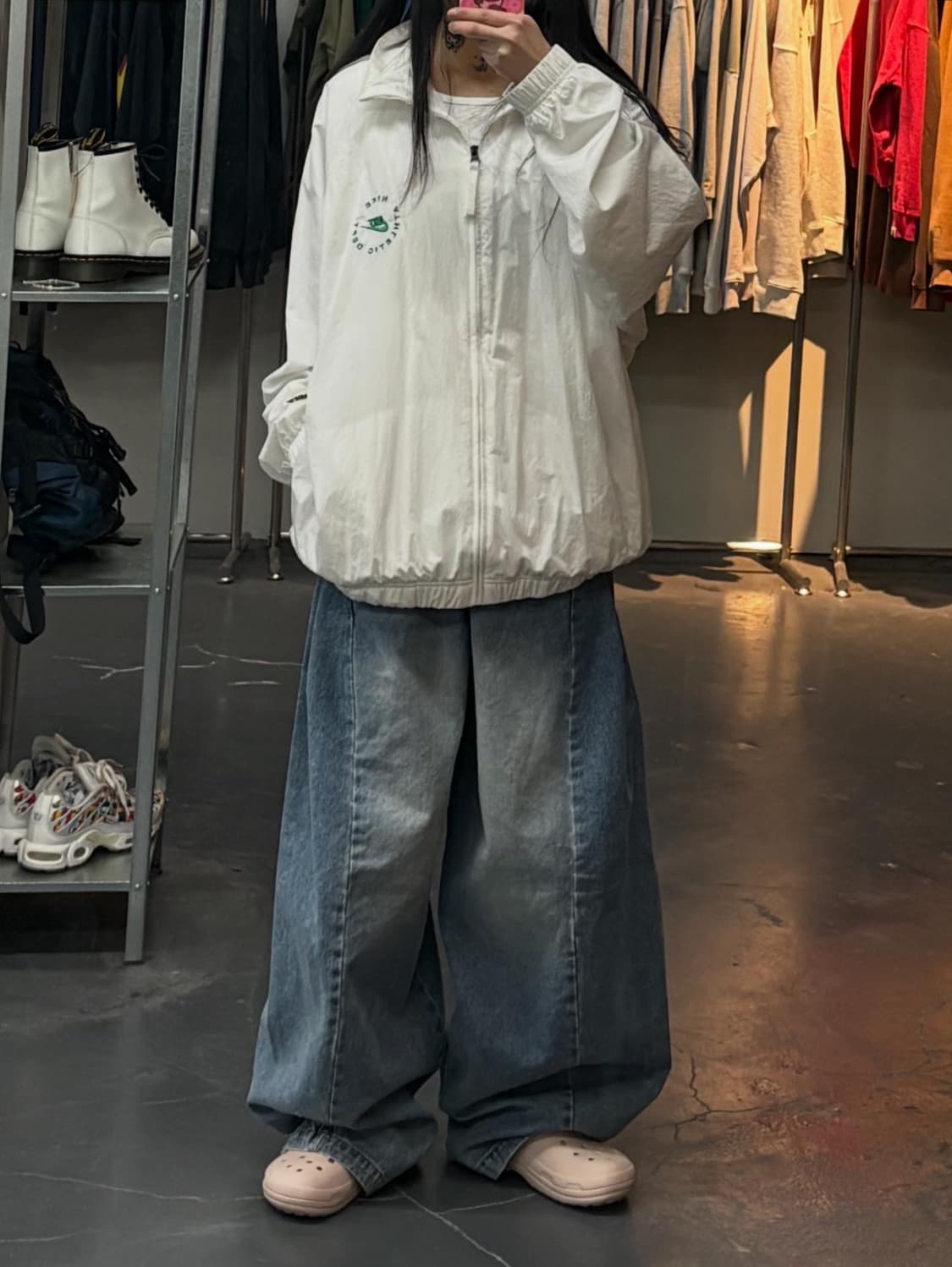 나이키 우븐 백로고 화이트 바람막이 자켓 A3162 상품이미지1