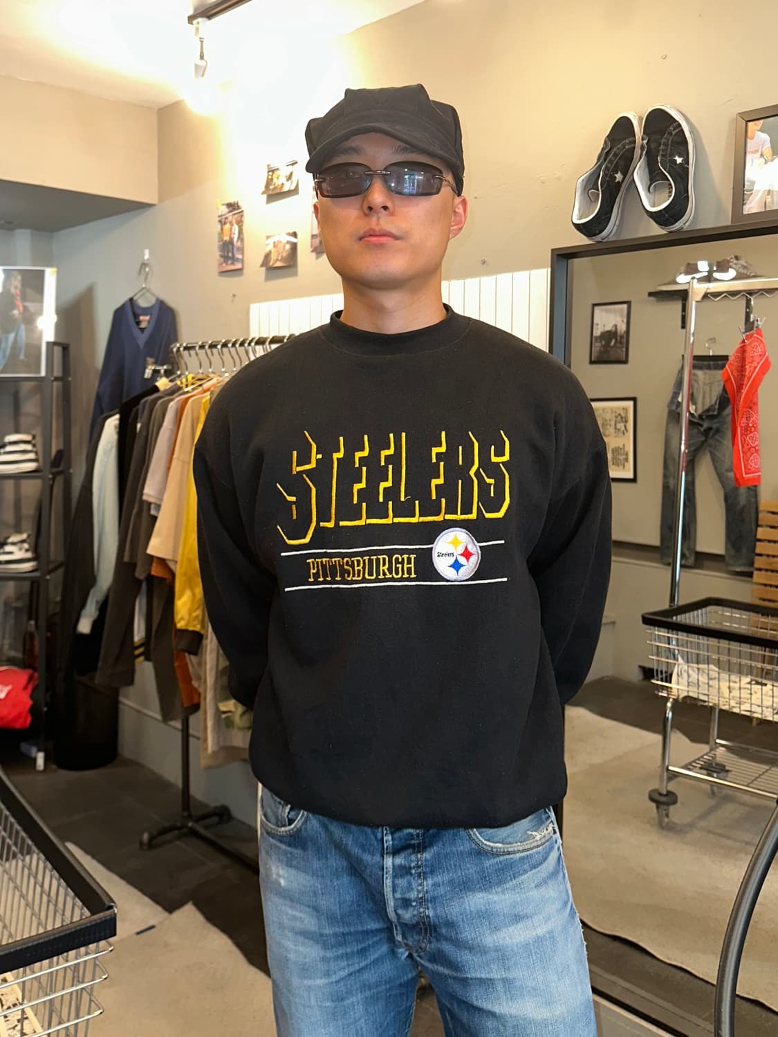 90’s Logo Pittsburgh Steelers sweatshirt 상품이미지2