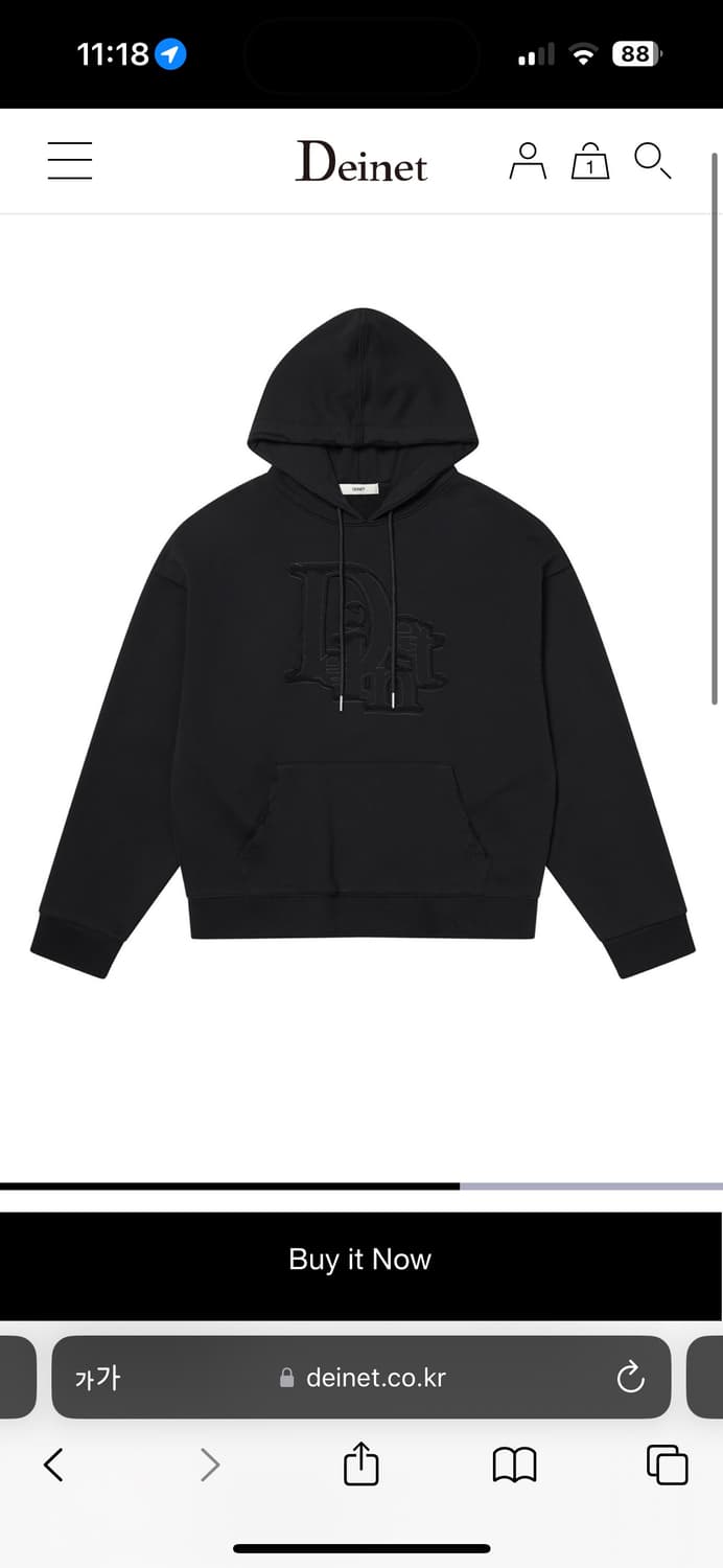 새상품 마땡킴 마뗑킴 다이닛 Deinet 블랙 후드티 상품이미지1