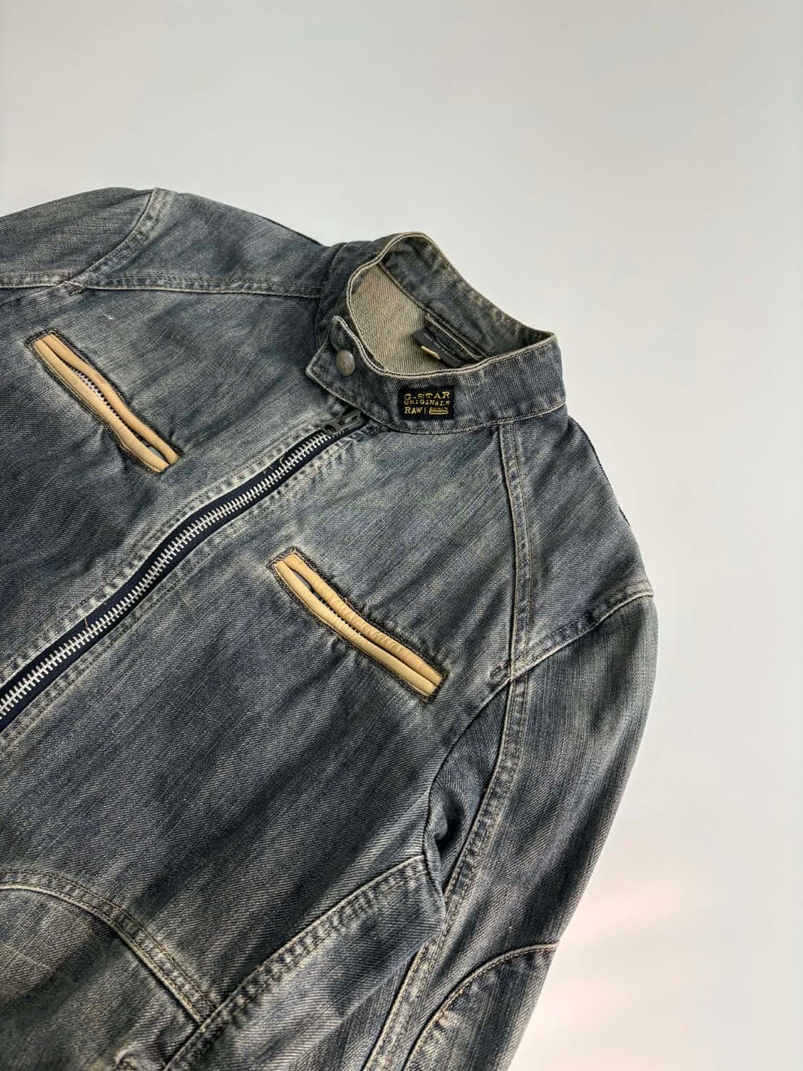 [M] 지스타 로우 Y2K 데님 바이커 바라쿠다 자켓 상품이미지6