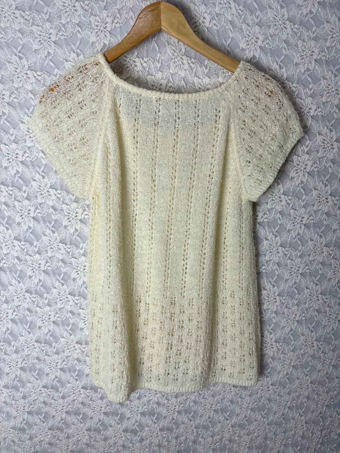 아이보리 반소매 니트 상품이미지8