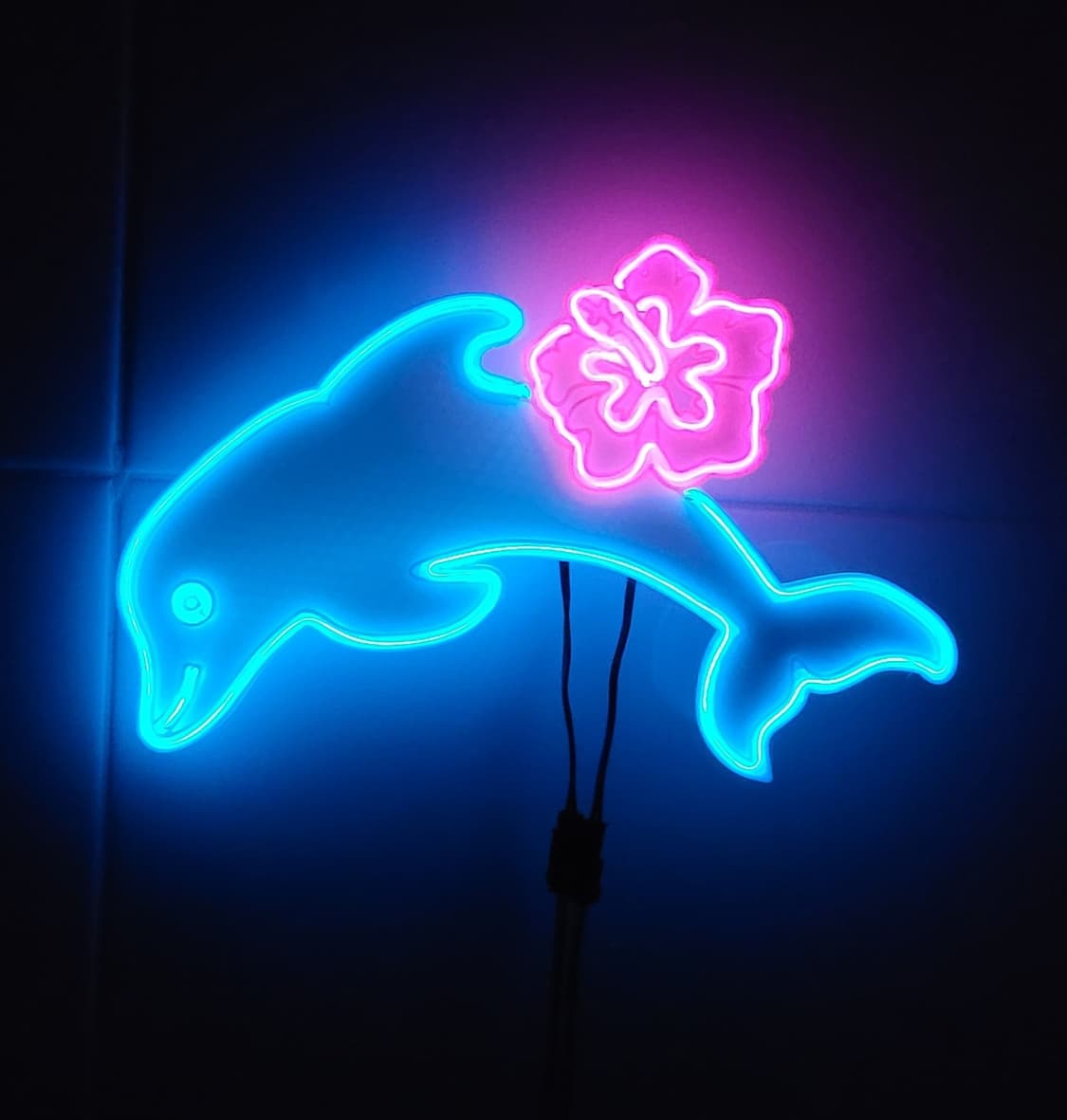 돌고래 하와이안 플라워 네온사인 led 램프 y2k 갸루 상품이미지1