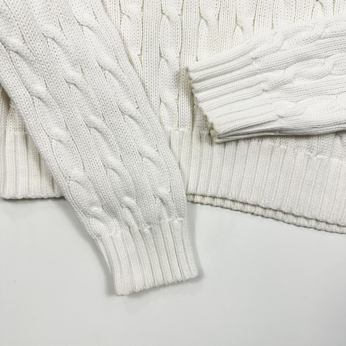 폴로 랄프로렌 포니 화이트 꽈배기 케이블니트 (M 여성추천) 상품이미지4