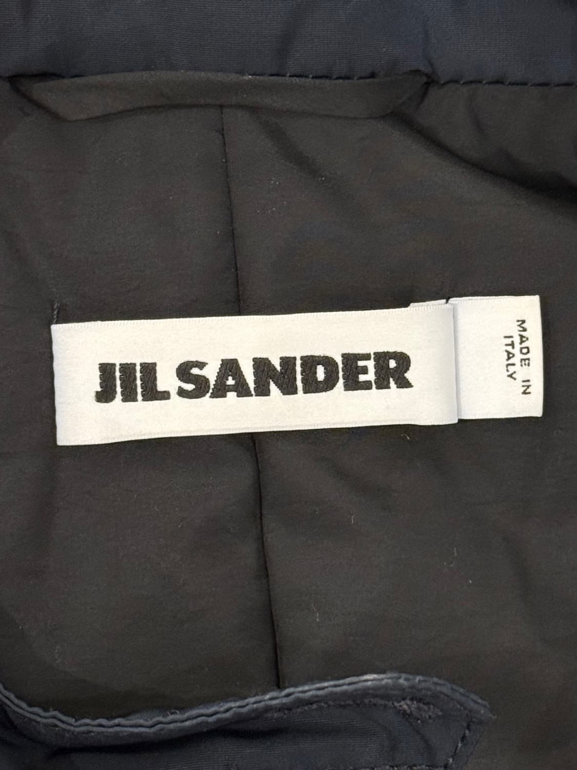 질샌더 네이비 하이넥 버튼 폴리 코트 상품이미지7