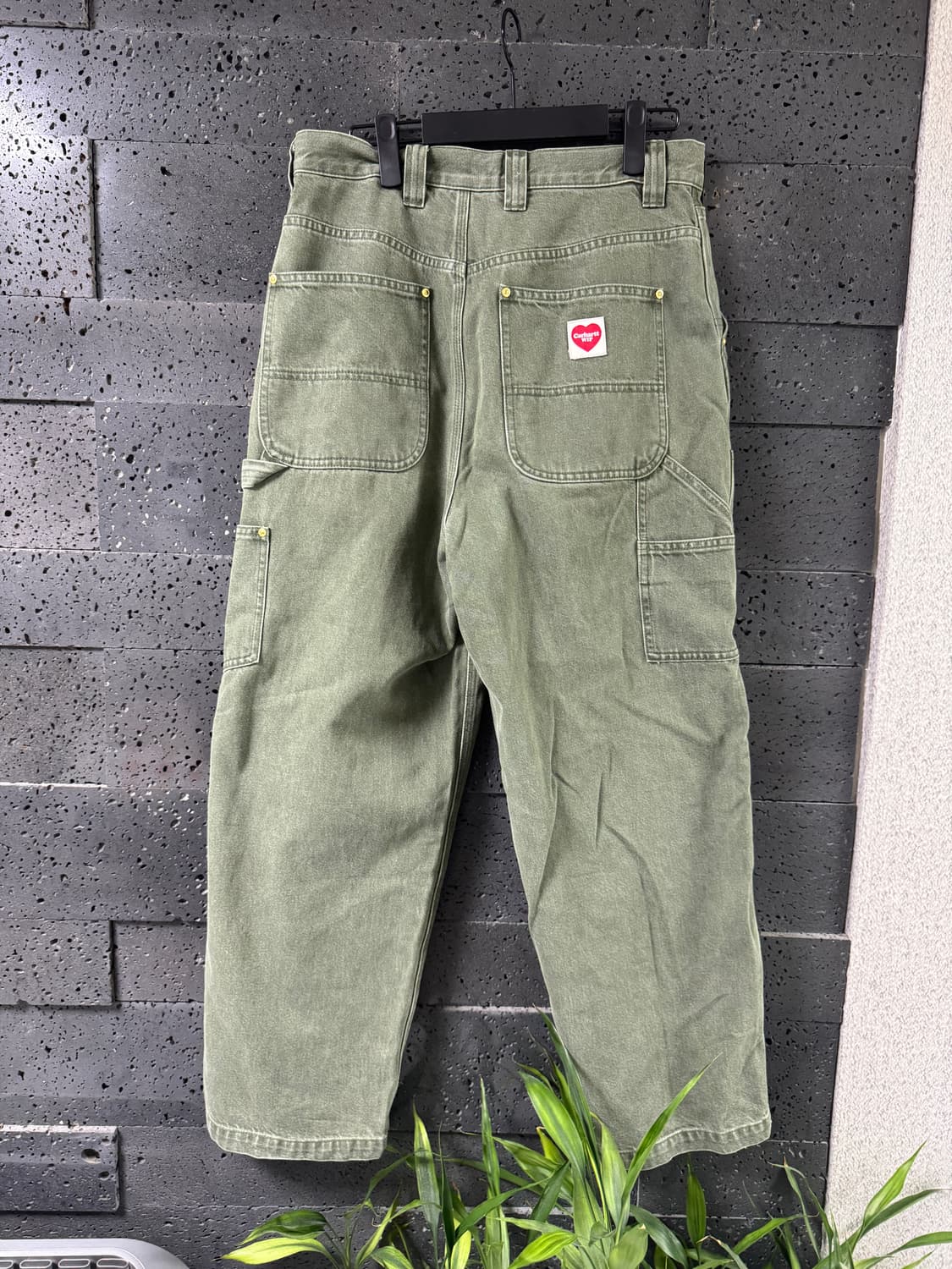 칼하트윕 내쉬 더블니 팬츠 아미그린 상품이미지2