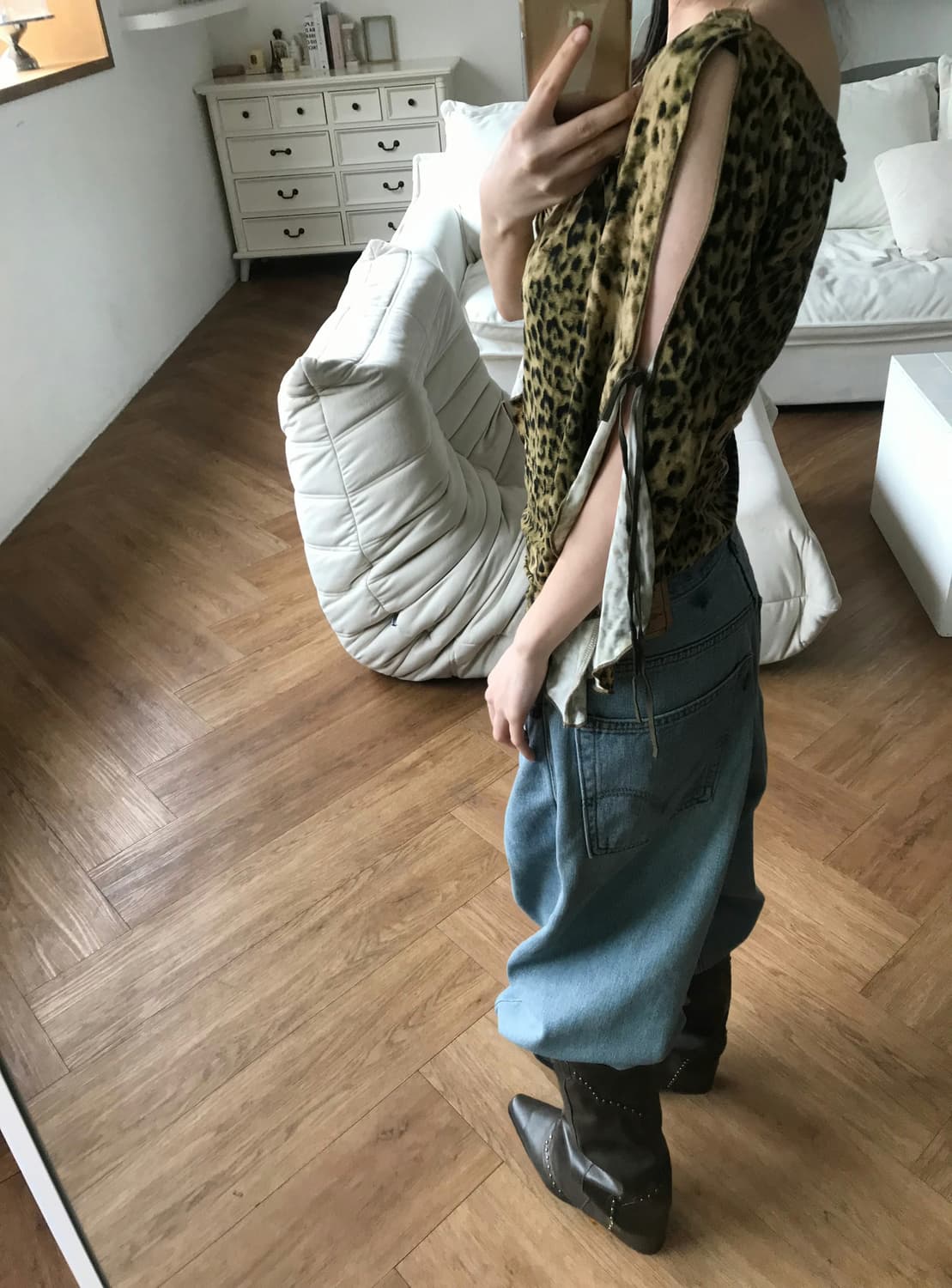 vintage pattern slit top 상품이미지1