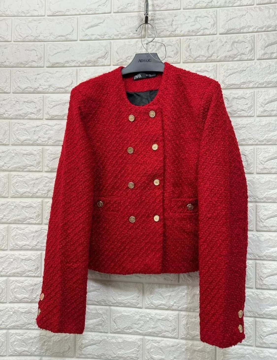 자라 레드트위드자켓 L사이즈 상품이미지5