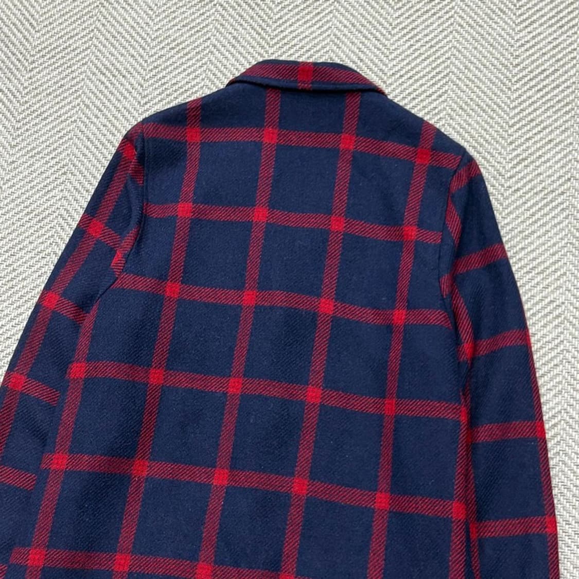 베네통 울블렌드 체크코트 v1957 상품이미지4