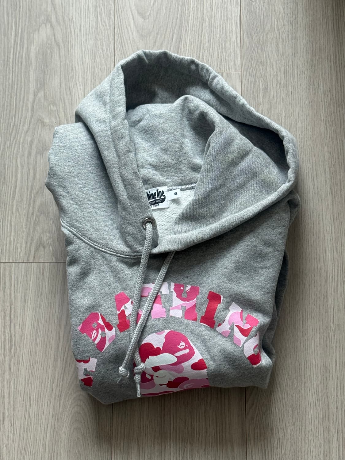 베이프 ABC 카모 컬리지 풀오버 후드 그레이 상품이미지2