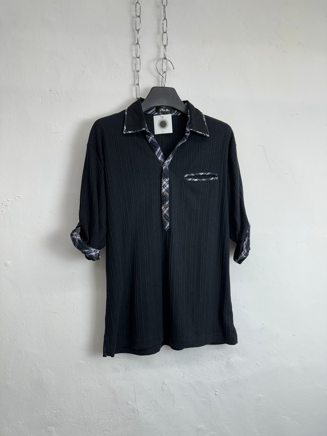 Ribbed Layered Check Sleeve 상품이미지3