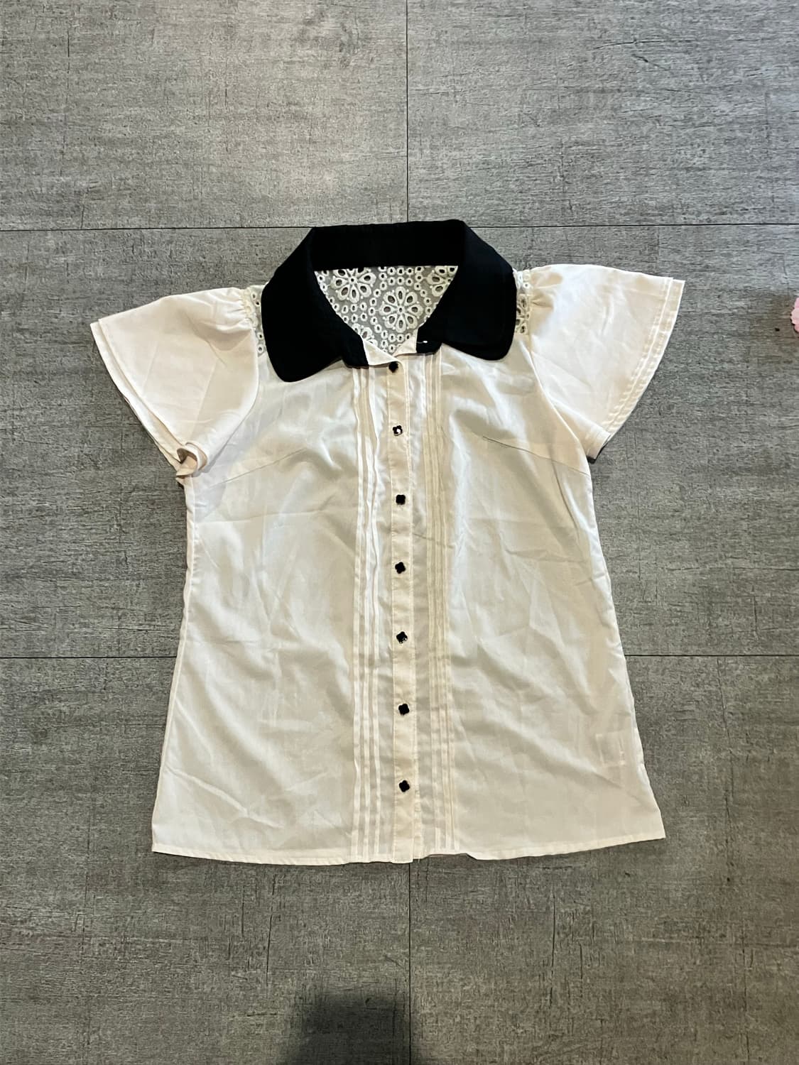 일본빈티지 하구미모리걸 달천깔페어리 퍼퓰럼 반팔블라우스 상품이미지1