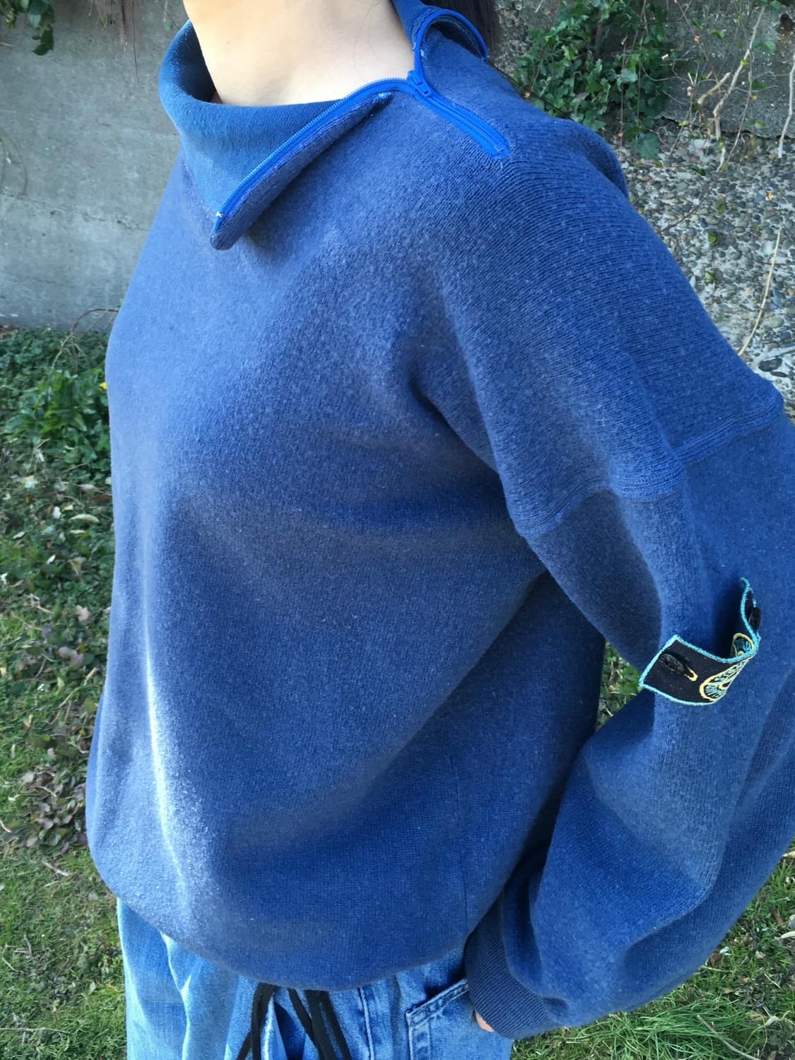 80s 89S/S 스톤아일랜드 지퍼 모크넥 울 스웻셔츠 상품이미지1