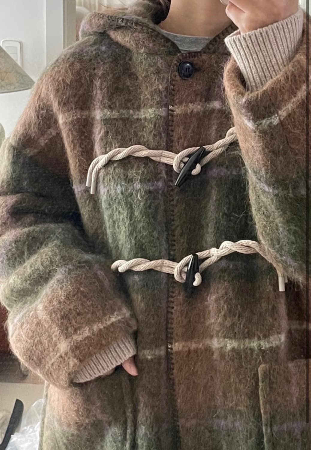 비이커 오리지널 알파카 후드 더플 코트 브라운 떡볶이 코트 상품이미지3