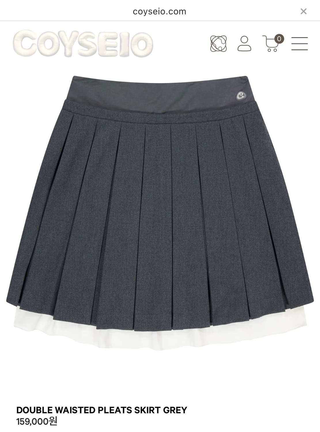 코이세이오 DOUBLE WAISTED PLEATS SKIRT GREY 상품이미지1