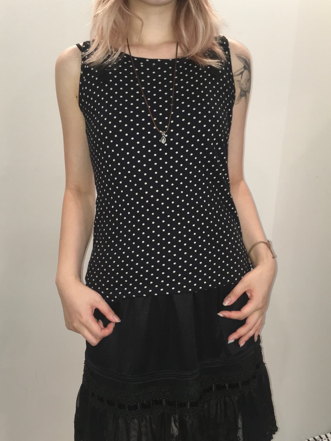 jpn vintage black dot sleeveless 상품이미지2