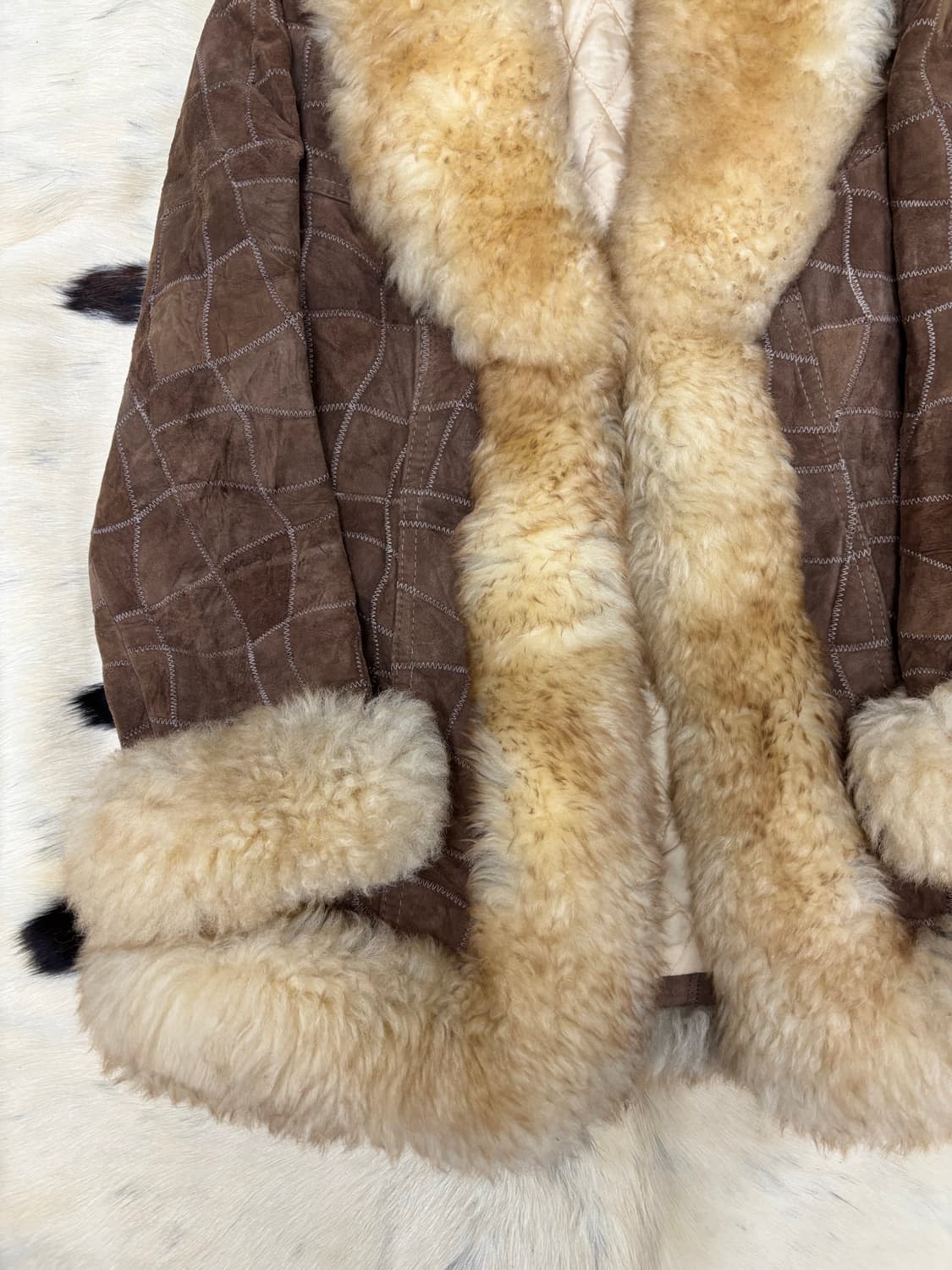 Y2K Round Fur Trimming Brown Jacket 상품이미지4