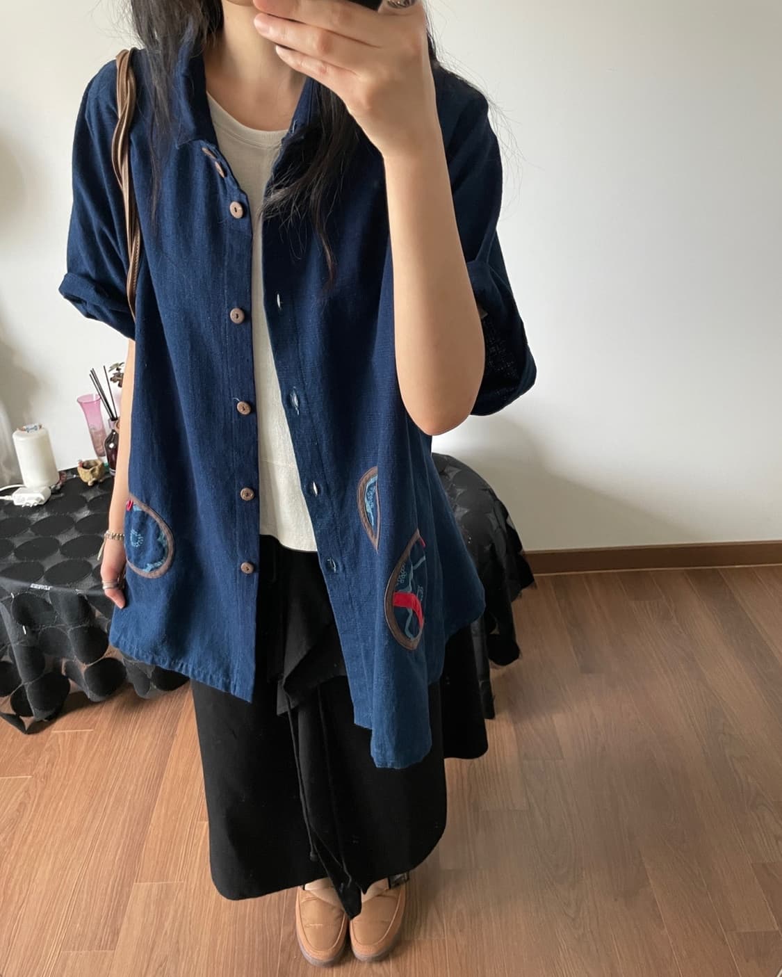 indigo shirt-jacket 상품이미지3