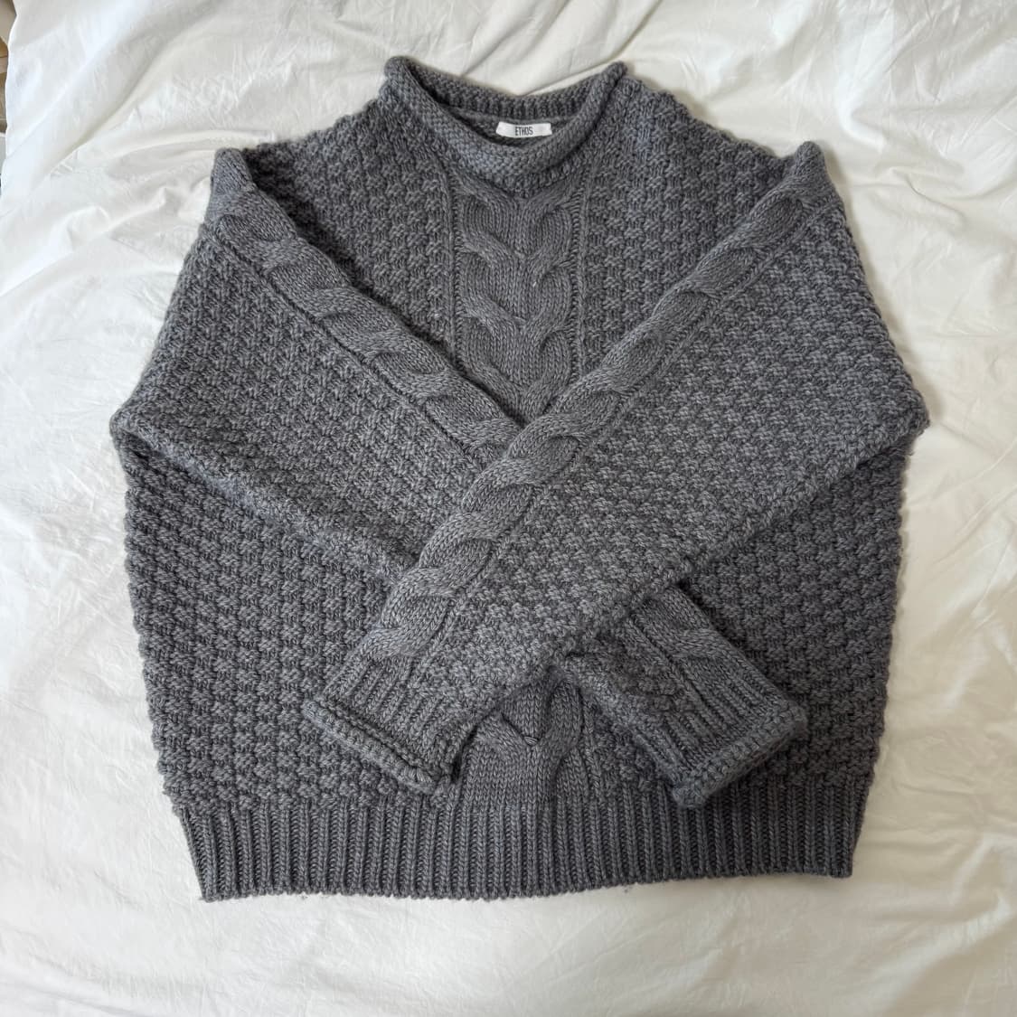 에토스 케이블 니트 그레이 상품이미지6