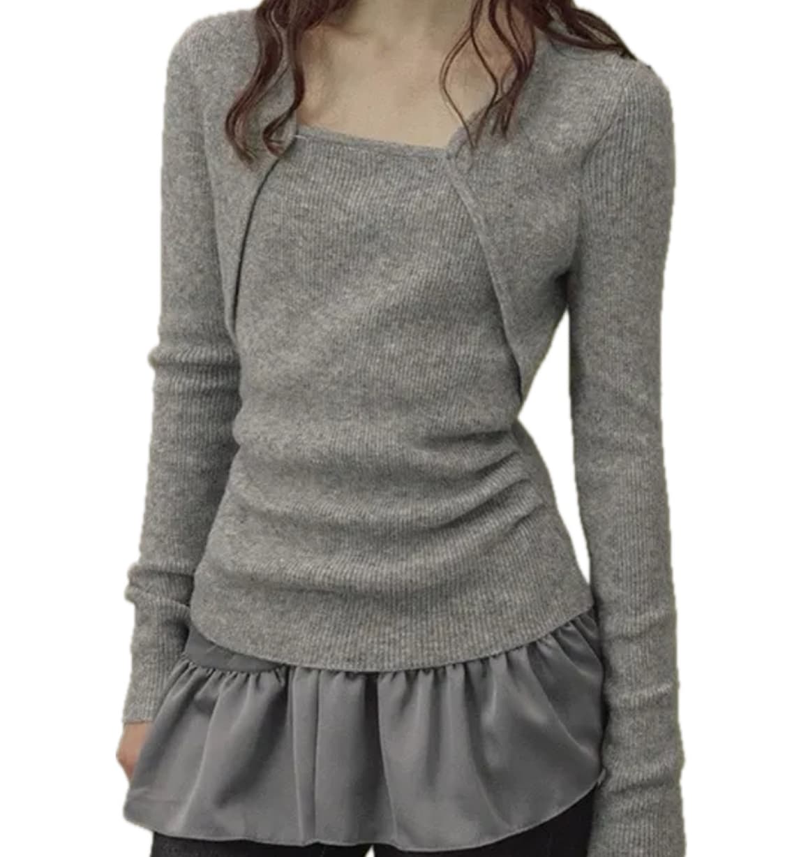 트위 케티아 셔링 볼레로 니트 상품이미지1