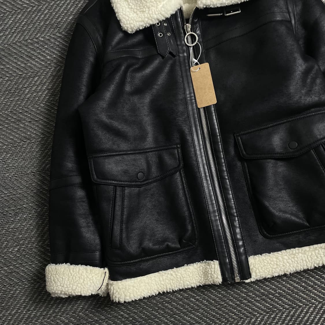 SIEG 지이크 미니멀 하이넥 시어링 무스탕 자켓y 4999 상품이미지3