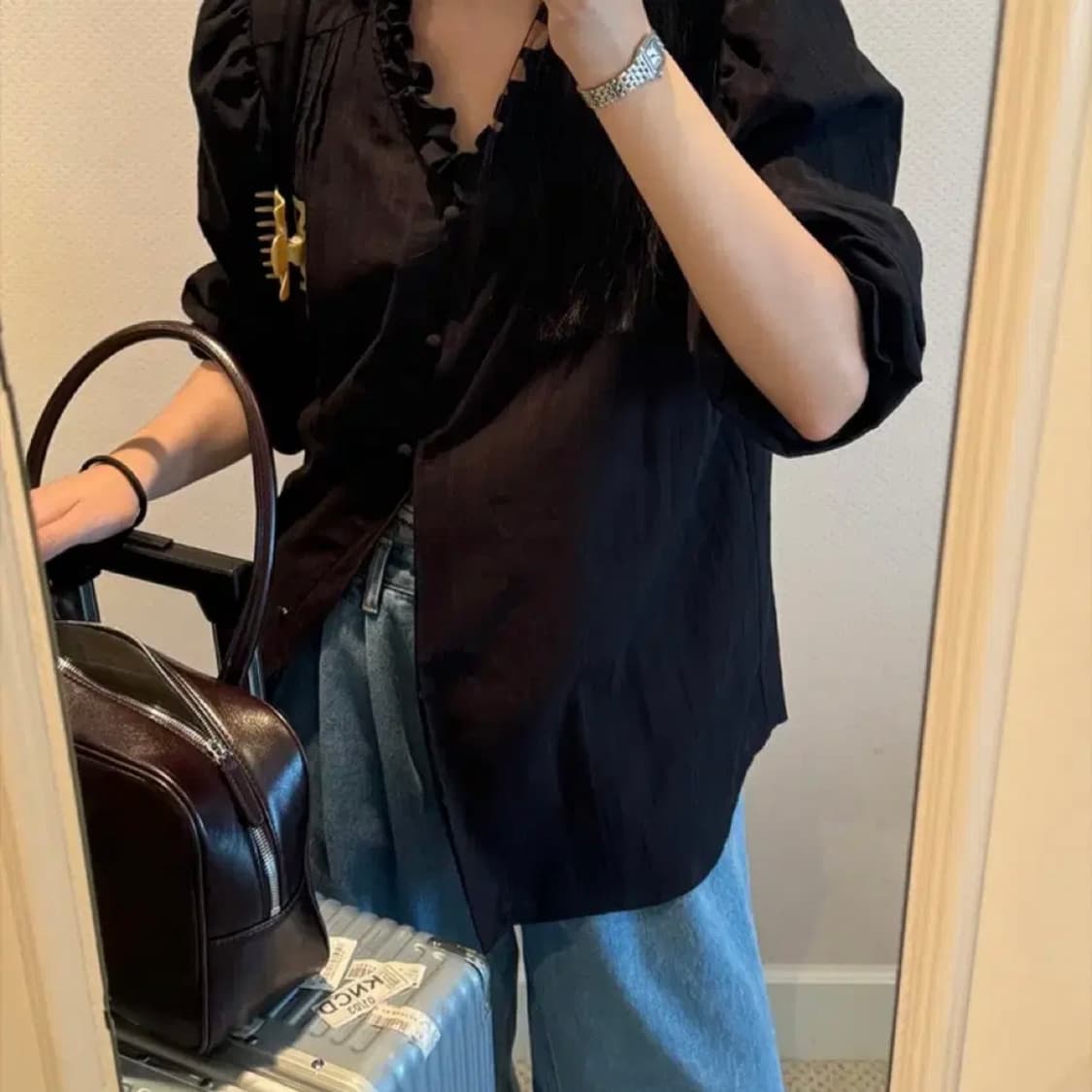 바이무드 빈티지 프릴 블라우스 상품이미지2