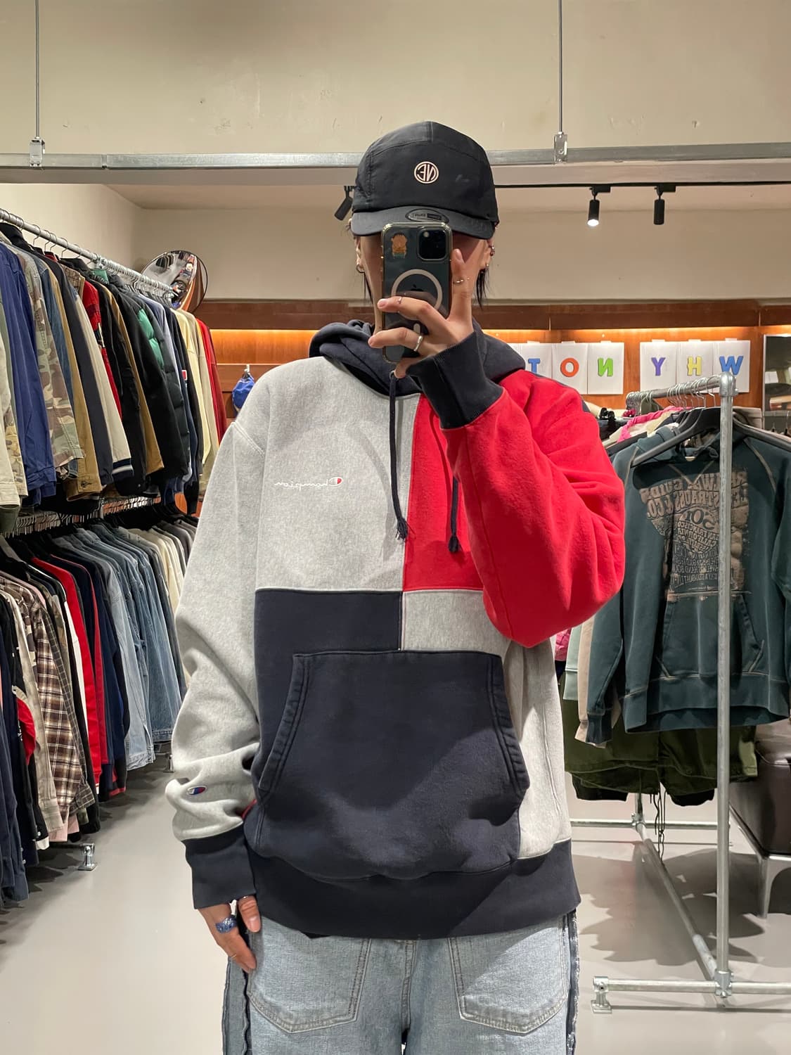 챔피온 리버스위브 후드티셔츠 상품이미지1